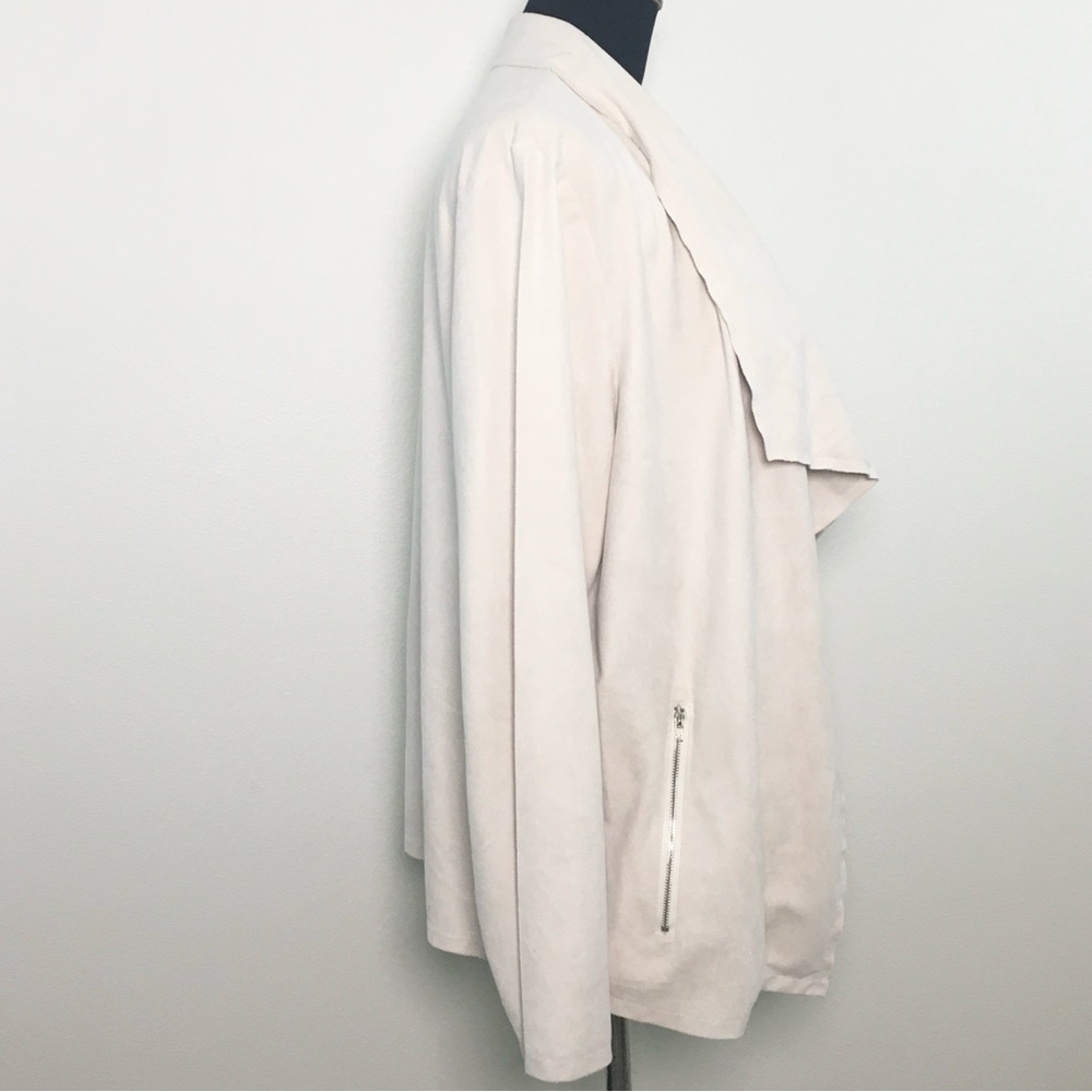 Cream Open Front Waterfall Cardigan - Picture 4 of 10